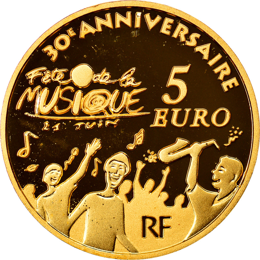 França, 5 Euro, Europa, 2011, Paris, MS(65-70), Dourado, Gadoury:EU 488