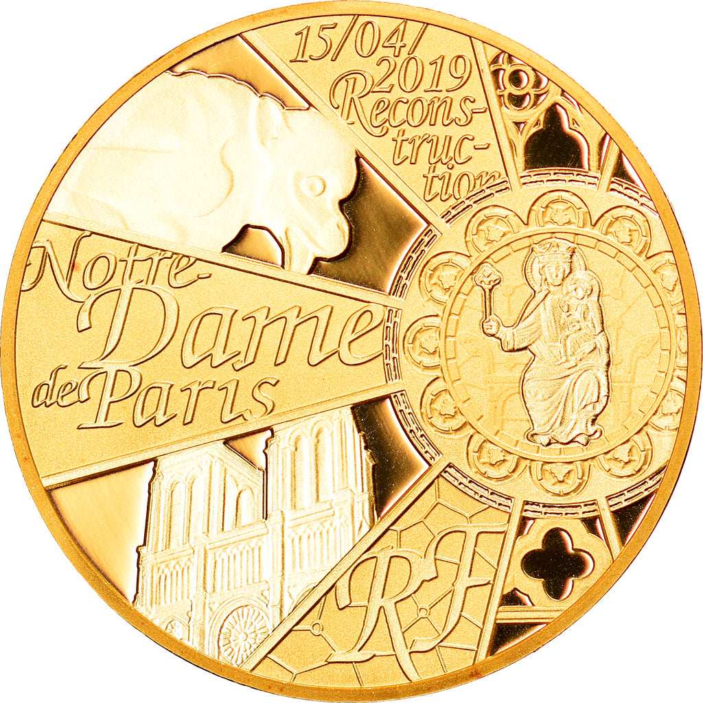 France, Monnaie de Paris, 50 Euro, Reconstruction de Notre-Dame, 2019, Paris