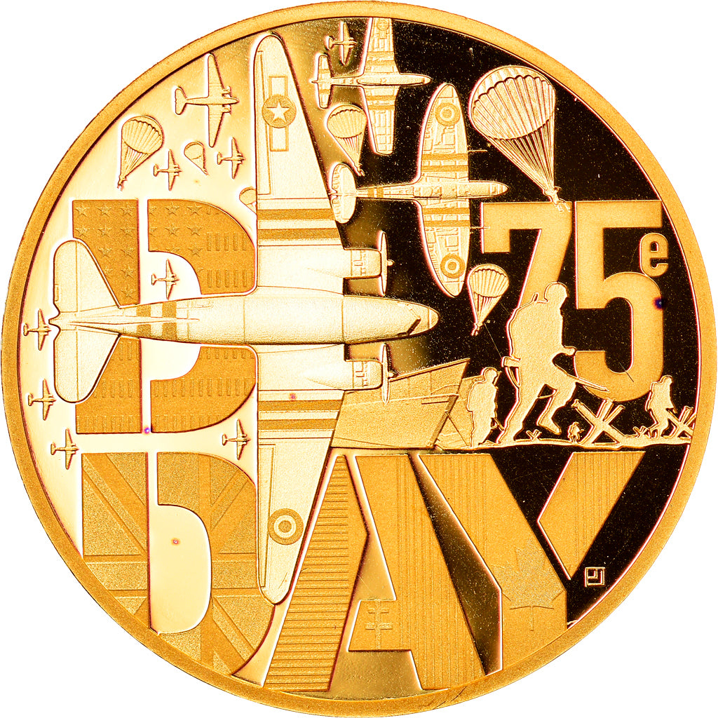 France, Monnaie de Paris, 50 Euro, D-Day, 2019, Paris, MS(65-70), Gold
