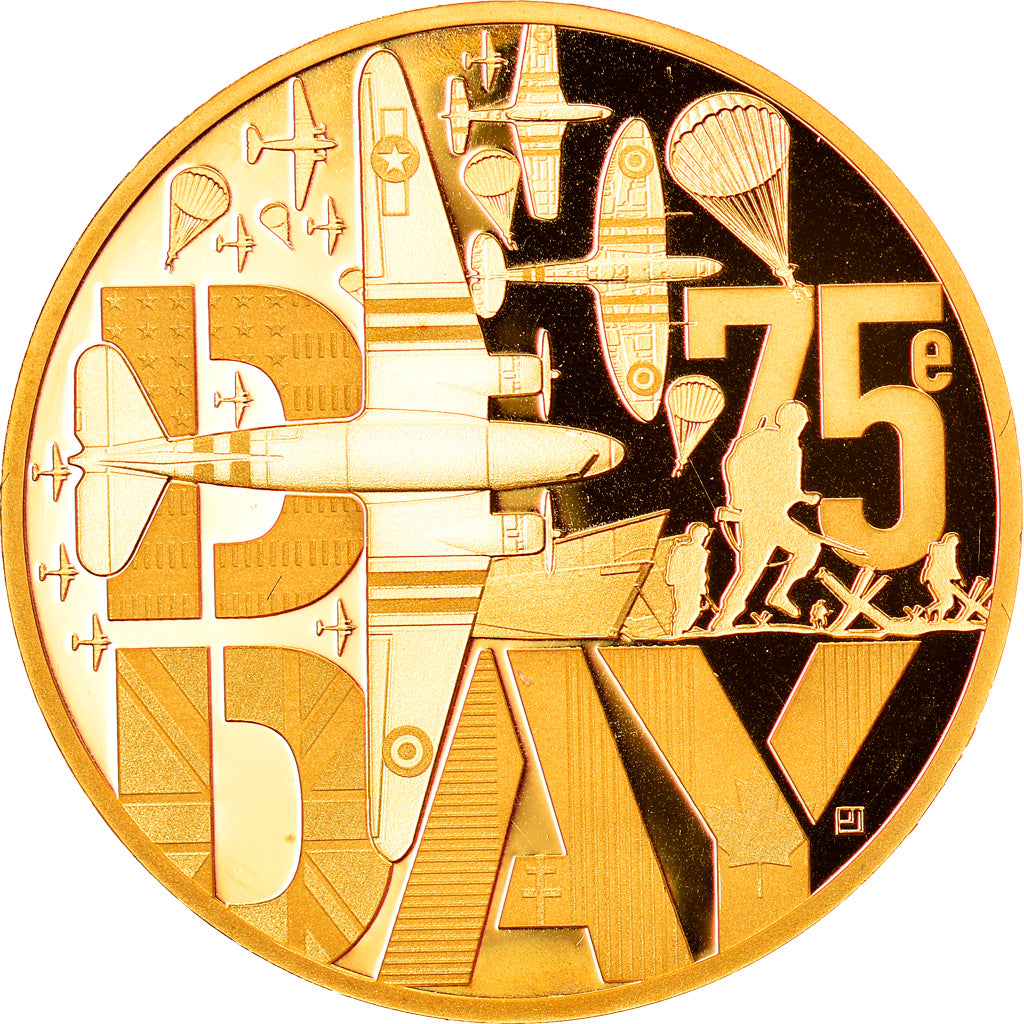 France, Monnaie de Paris, 50 Euro, D-Day, 2019, Paris, MS(65-70), Gold