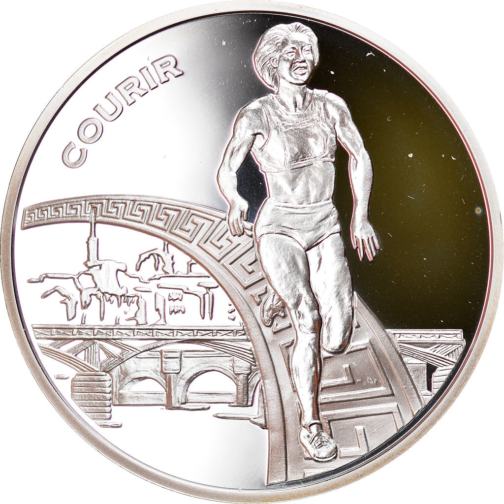 Frankrijk, 1-1/2 Euro, Runner, 2003, Paris, Proof, UNC, Zilver, KM:1996