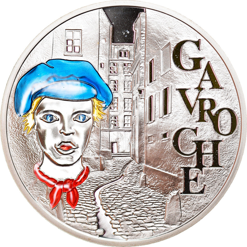 Francia, 1-1/2 Euro, Gavroche - Victor Hugo, 2002, Paris, Proof, FDC, Argento