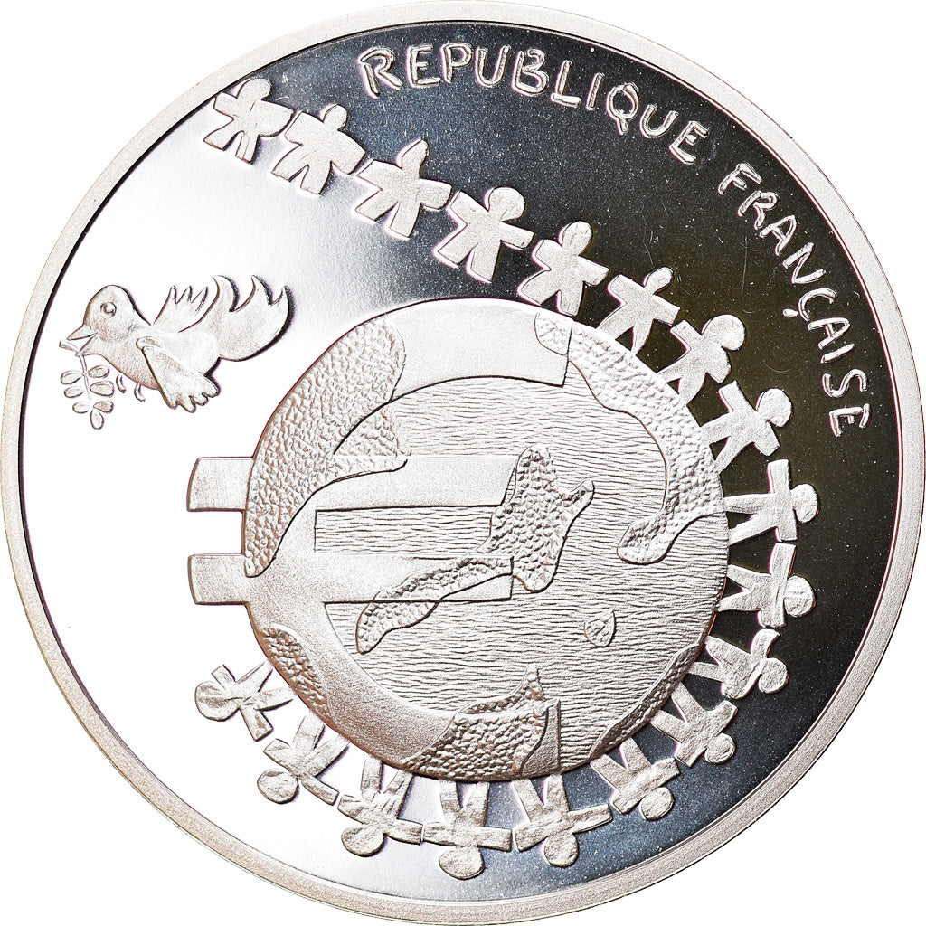 France, 1/4 Euro, L'Euro des enfants, 2002, Paris, Proof, FDC, Argent