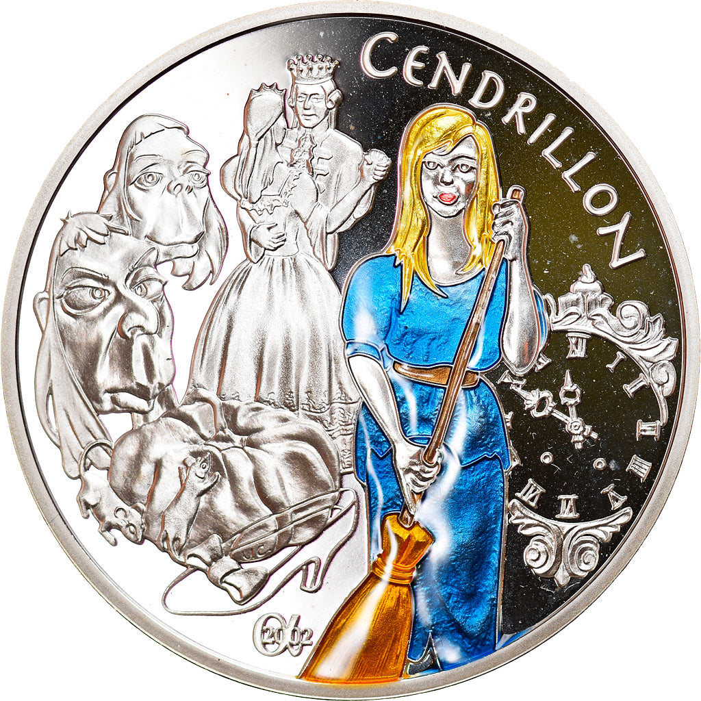 France, 1-1/2 Euro, Cinderella, 2002, Proof, MS(65-70), Silver, KM:1841
