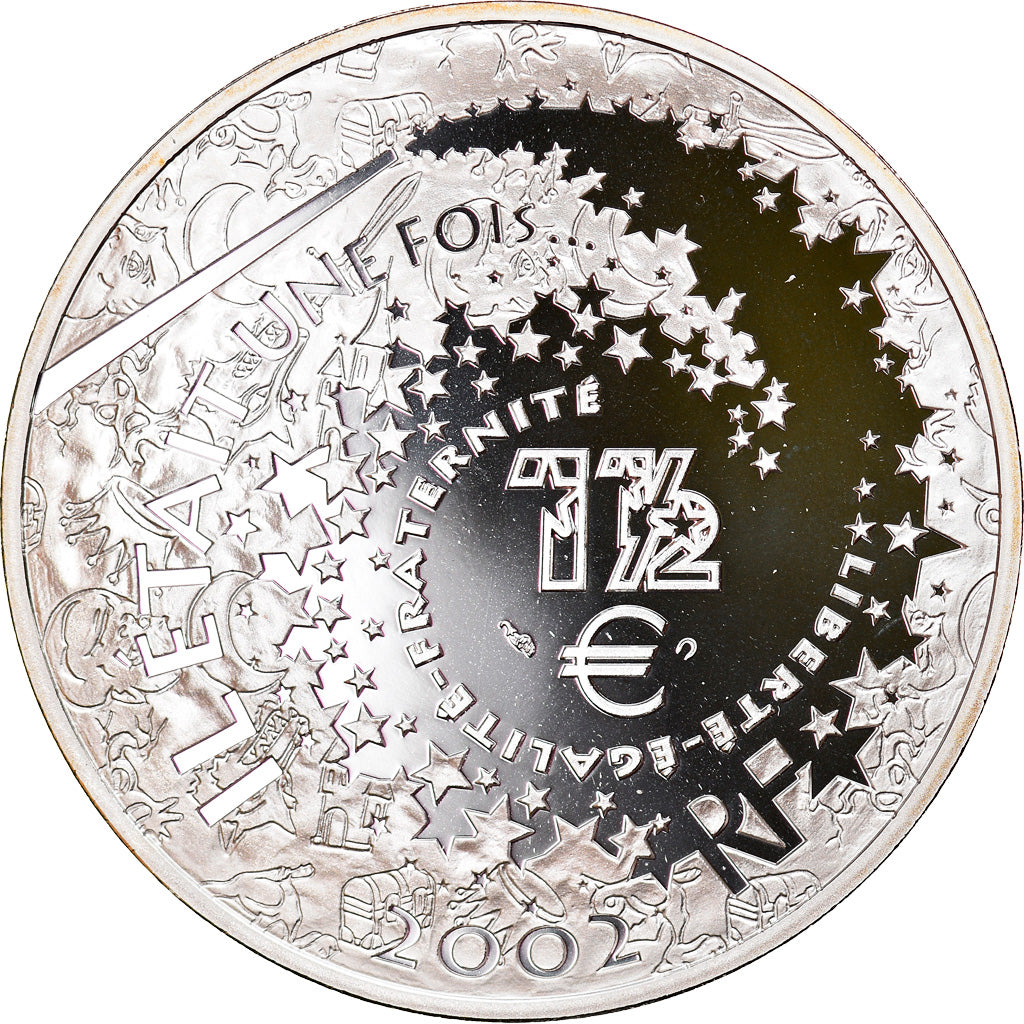 France, 1-1/2 Euro, Cinderella, 2002, Proof, MS(65-70), Silver, KM:1841