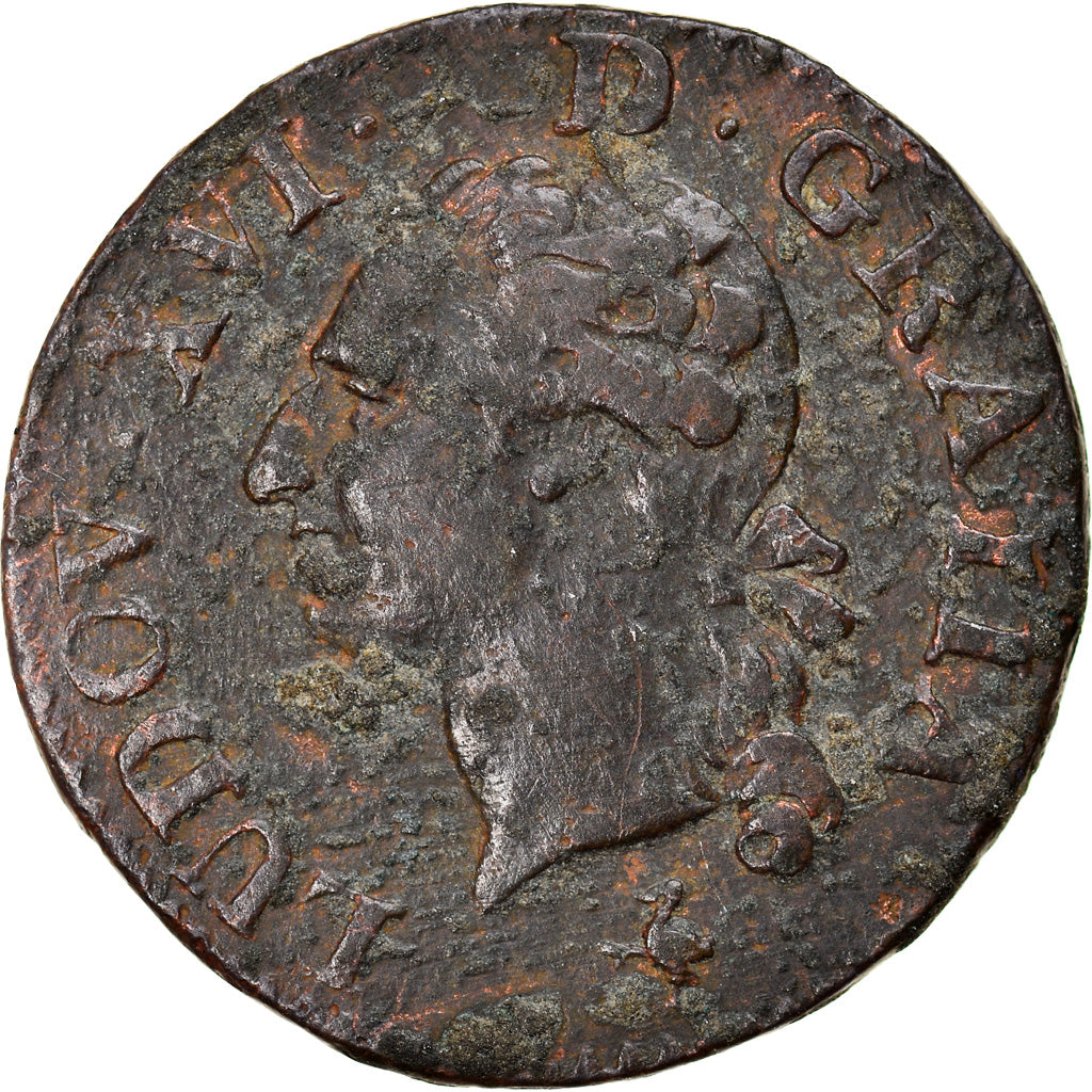 Moneda, Francia, Louis XVI, Liard, Liard, 1780, Paris, BC+, Cobre, KM:585.1