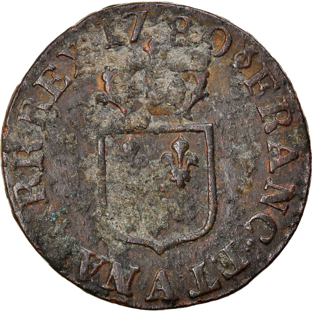 Moneda, Francia, Louis XVI, Liard, Liard, 1780, Paris, BC+, Cobre, KM:585.1