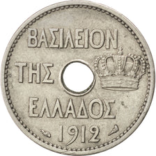 Coin, Greece, George I, 10 Lepta, 1912, EF(40-45), Nickel, KM:63