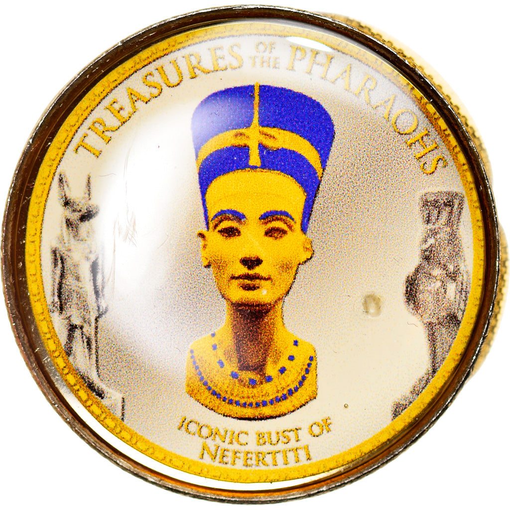 Moneda, Egipto, Iconic bust of Nefertiti, Pound, 2010/AH1431, SC, Bimetálico