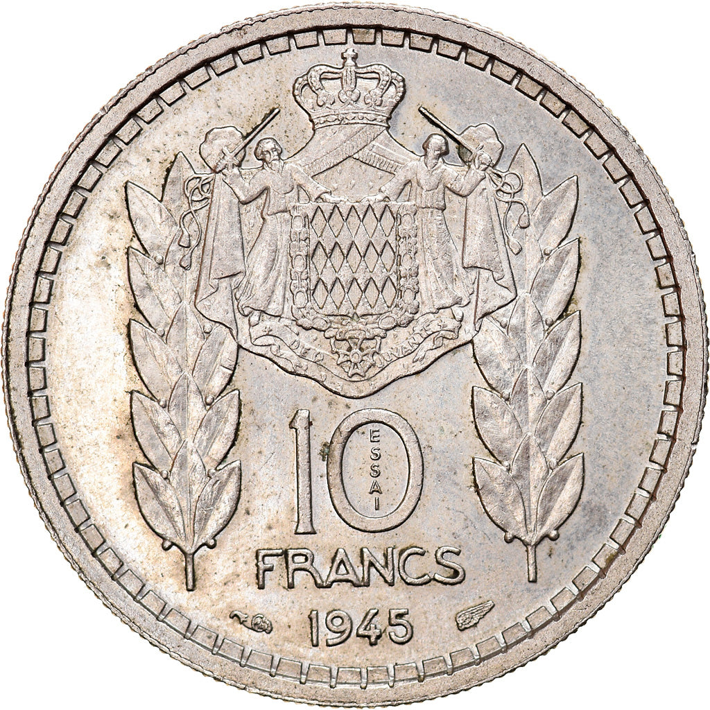Coin, Monaco, Louis II, 10 Francs, 1945, ESSAI, AU(55-58), Copper-nickel