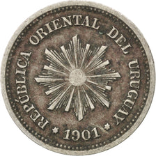 URUGUAY, Centesimo, 1901, Uruguay Mint, KM #19, EF(40-45), Copper-Nickel, 20,...