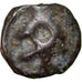 Moneta, Turones, Potin à la tête diabolique, 80-50 BC, Tours, MB+, Potin