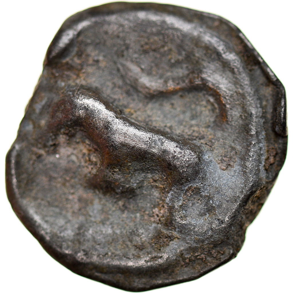Moneda, Turones, Potin à la tête diabolique, 80-50 BC, Tours, BC+, Aleación