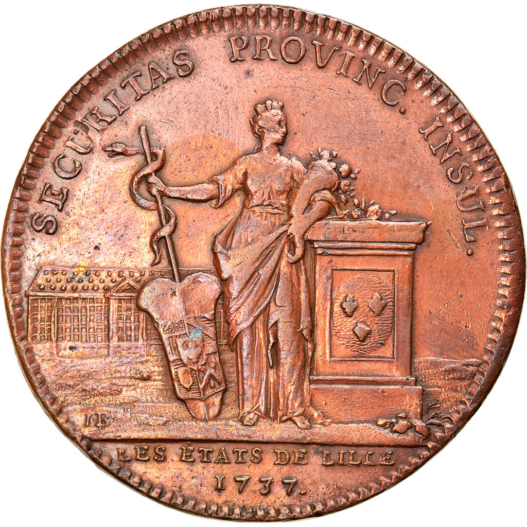 Francja, Token, Królewskie, Ludwik XV, États de Lille, 1737, Duvivier
