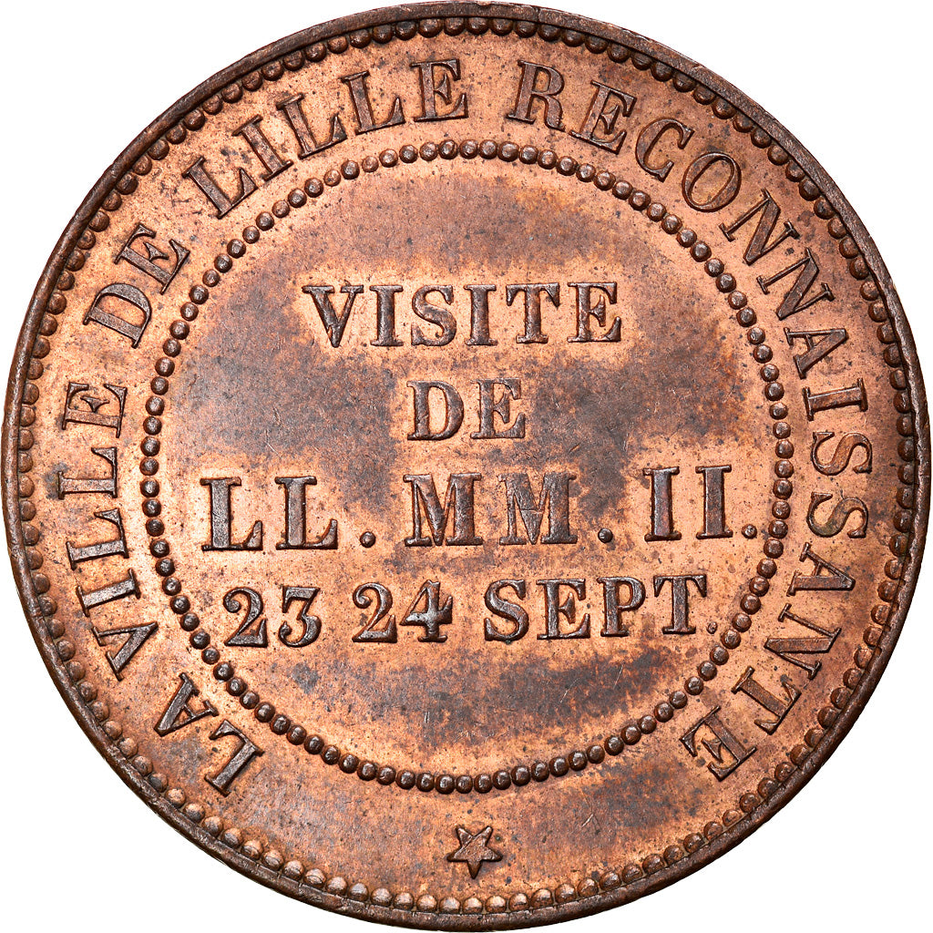 Francja, Token, Napoléon III, Visite impériale à Lille, 1853, Module de 10