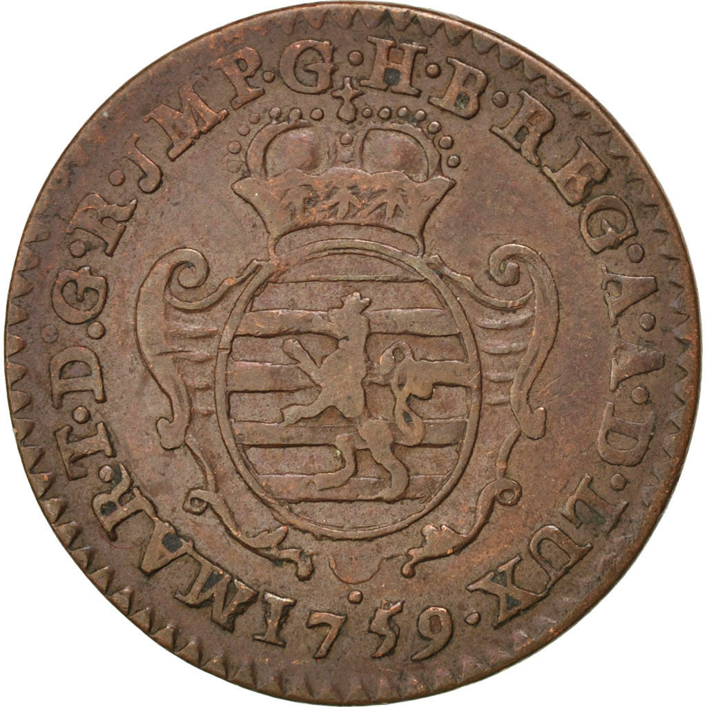 Coin, Luxembourg, Maria Theresa, Liard, 1752, Brussels, VF(30-35), Copper, KM:3