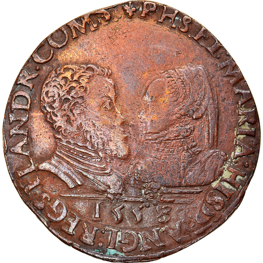 Spanish Netherlands, Token, Philip II & Mary, Chambre des Comptes de Lille