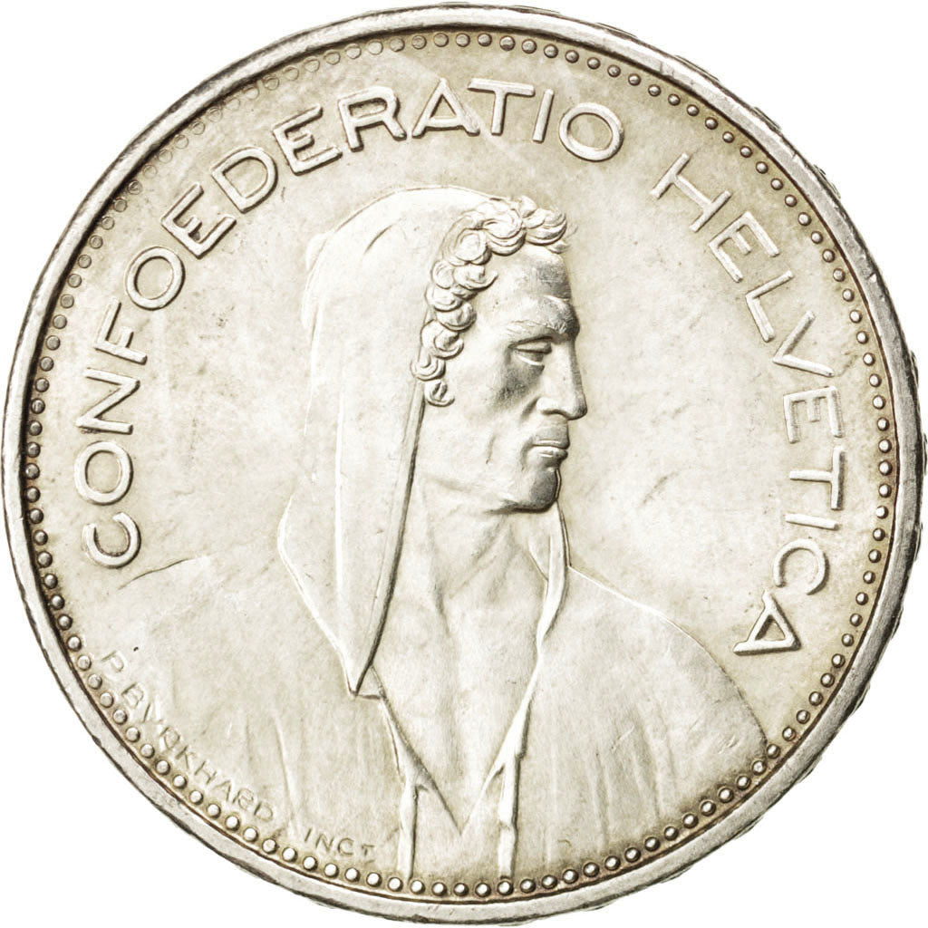 SWITZERLAND, 5 Francs, 1965, Bern, KM #40, MS(64), Silver, 31.45, 15.03