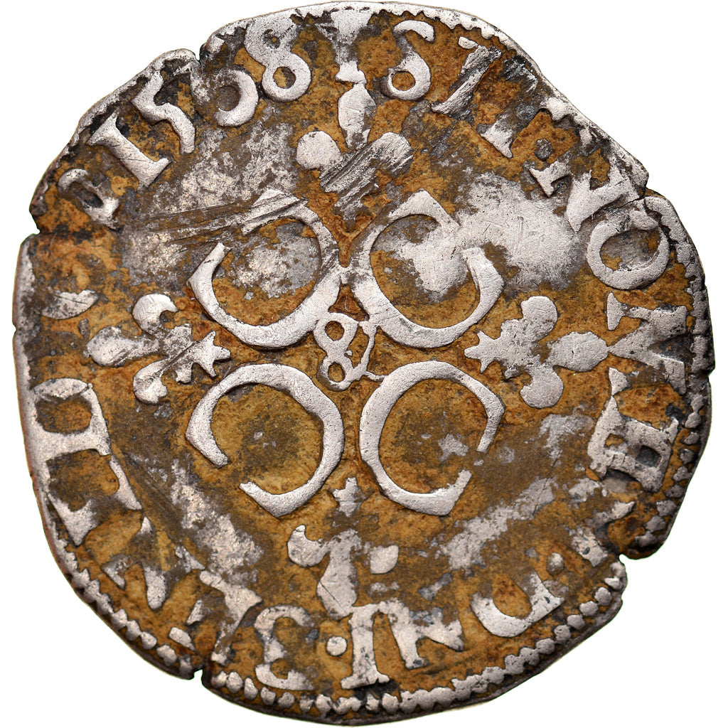 Coin, France, Charles IX, Sol Parisis, 1568, Aix-en-Provence, VF(30-35), Silver