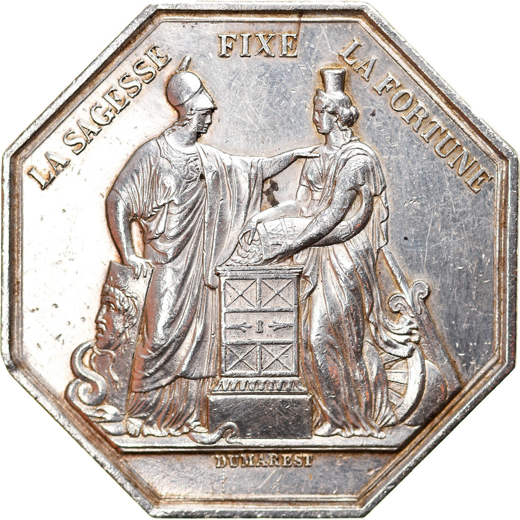 France, Medal, Banque de France, An VIII, Dumarest, AU(55-58), Silver