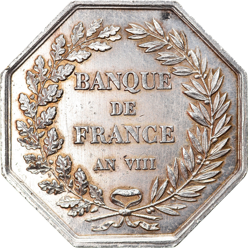 France, Medal, Banque de France, An VIII, Dumarest, AU(55-58), Silver