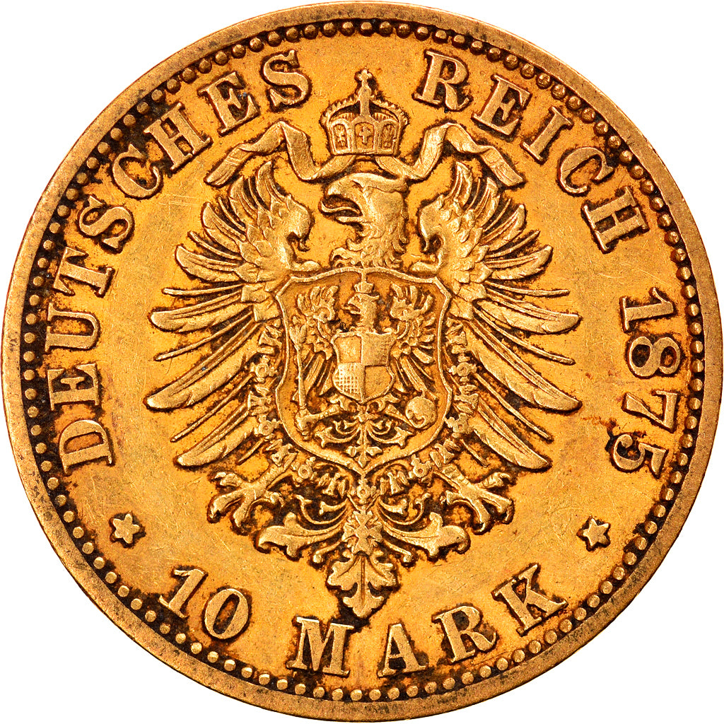 Monnaie, Etats allemands, PRUSSIA, Wilhelm I, 10 Mark, 1875, Berlin, TTB, Or