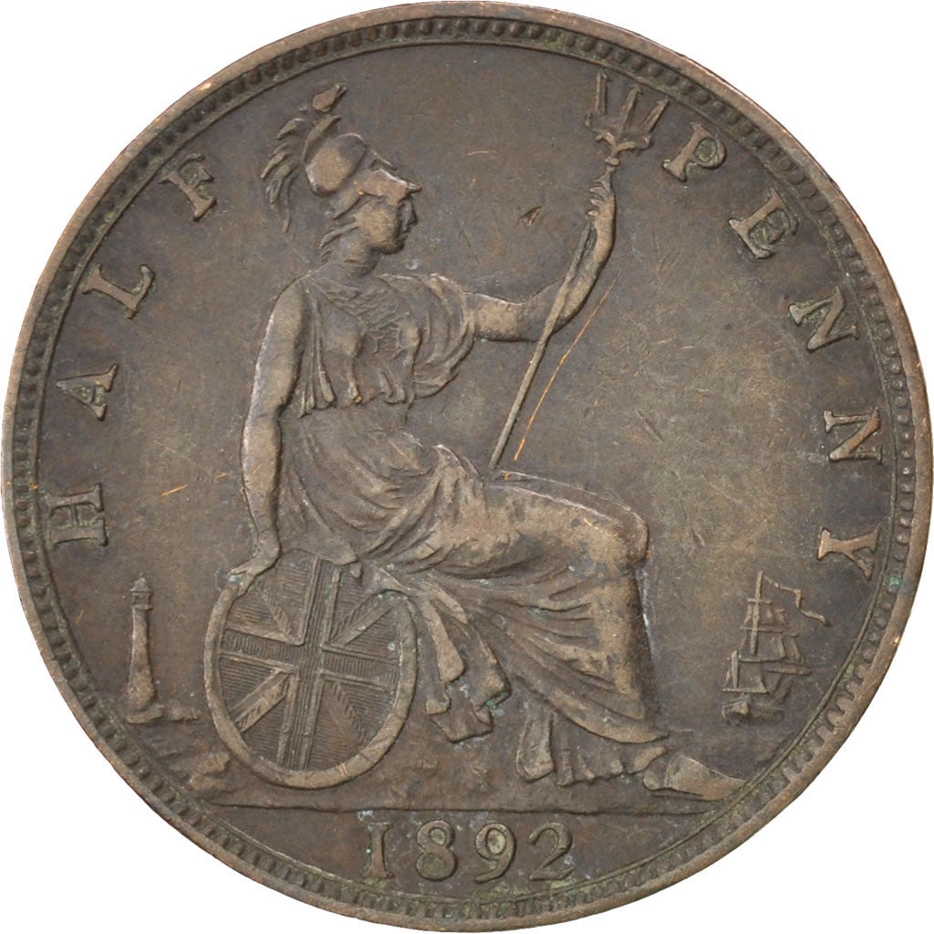 Great Britain, 1/2 Penny, 1892, KM #754, VF(30-35), Bronze, 5.47
