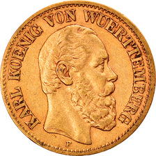 Coin, German States, WURTTEMBERG, Karl I, 10 Mark, 1878, Freudenstadt