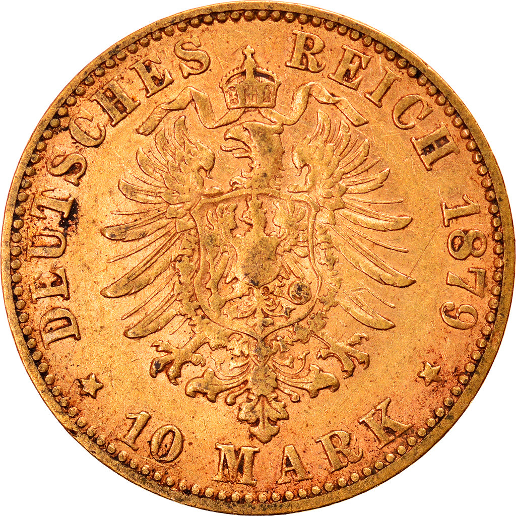 Monnaie, Etats allemands, WURTTEMBERG, Karl I, 10 Mark, 1879, Freudenstadt, TTB