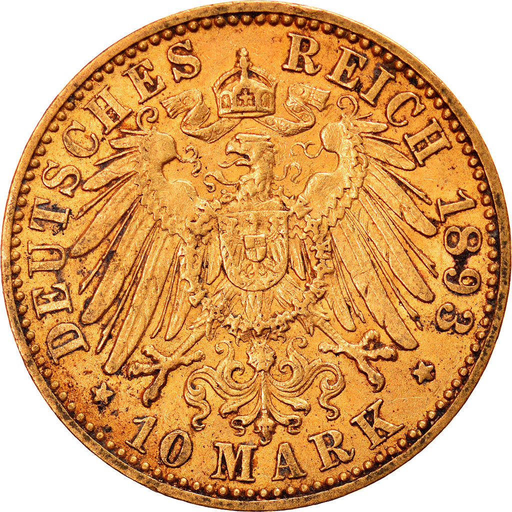 Coin, German States, PRUSSIA, Wilhelm II, 10 Mark, 1893, Berlin, EF(40-45)