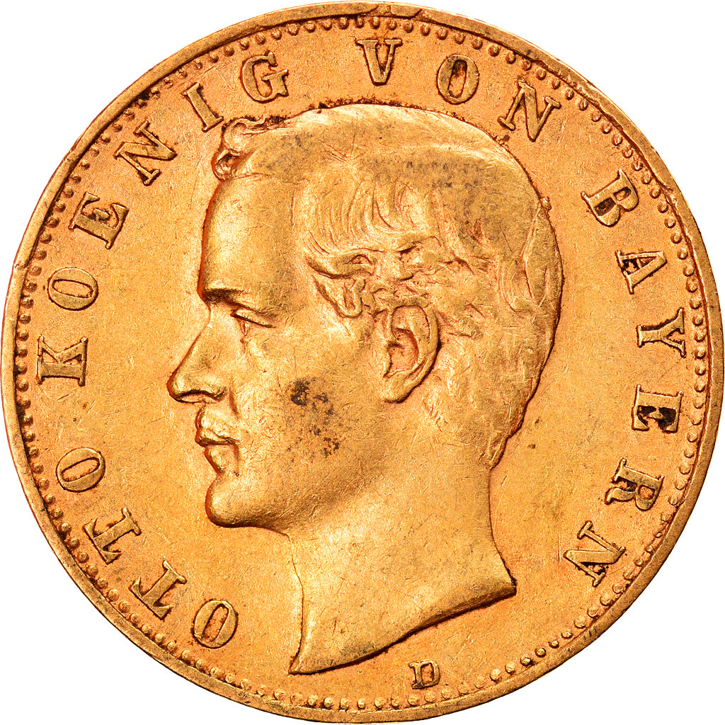 Coin, German States, BAVARIA, Otto, 10 Mark, 1898, Munich, AU(50-53), Gold