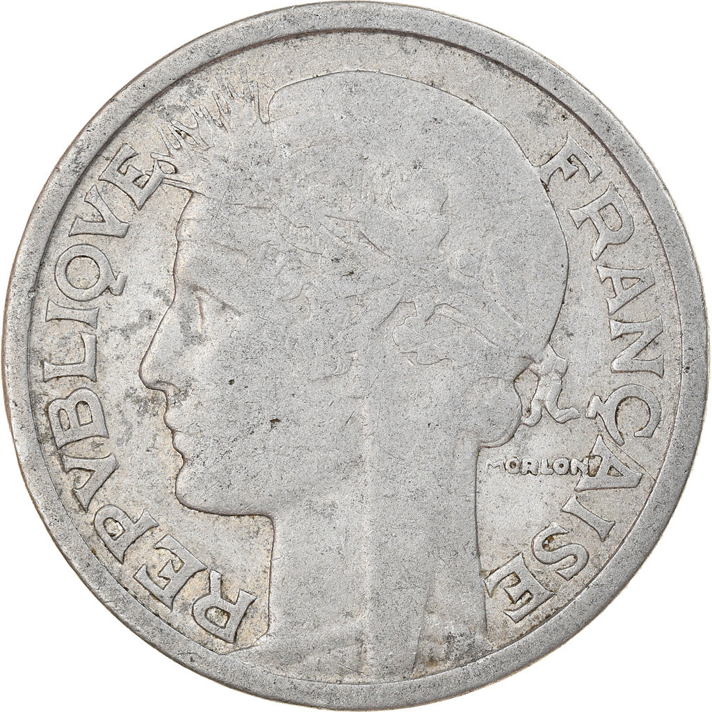 Coin, France, Morlon, 2 Francs, 1945, Beaumont - Le Roger, VF(20-25), Aluminum
