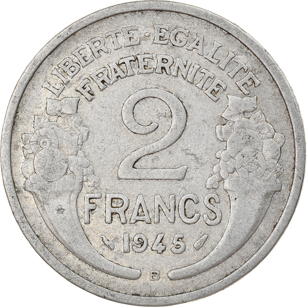 Coin, France, Morlon, 2 Francs, 1945, Beaumont - Le Roger, VF(20-25), Aluminum
