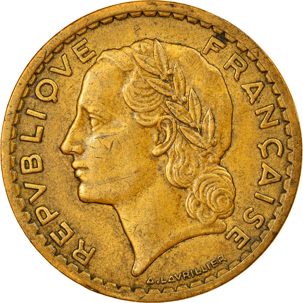Monnaie, France, Lavrillier, 5 Francs, 1945, Castelsarrasin, TTB