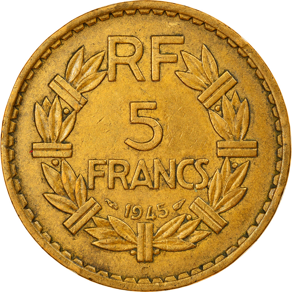 Monnaie, France, Lavrillier, 5 Francs, 1945, Castelsarrasin, TTB
