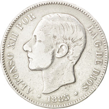Coin, Spain, Alfonso XII, 5 Pesetas, 1885, VF(30-35), Silver, KM:688
