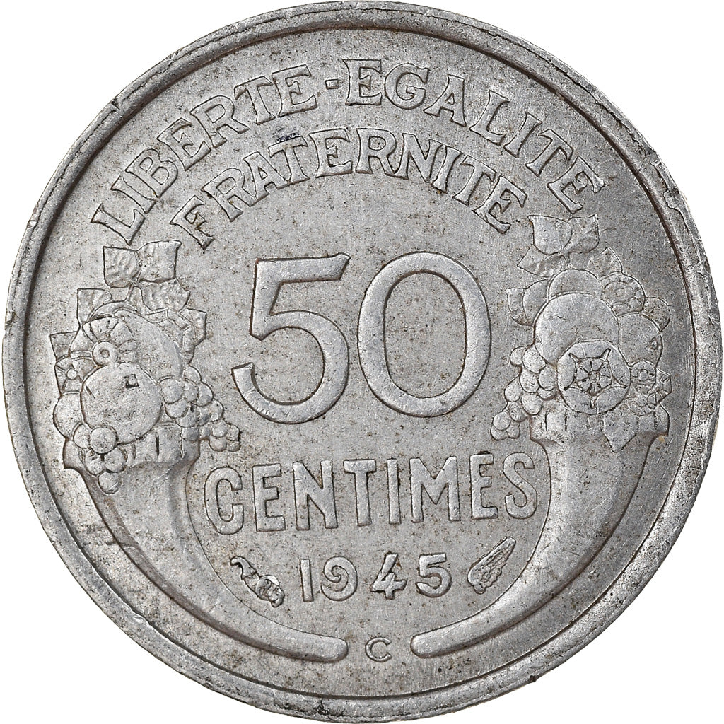 Moneda, Francia, Morlon, 50 Centimes, 1945, Castelsarrasin, EBC, Aluminio