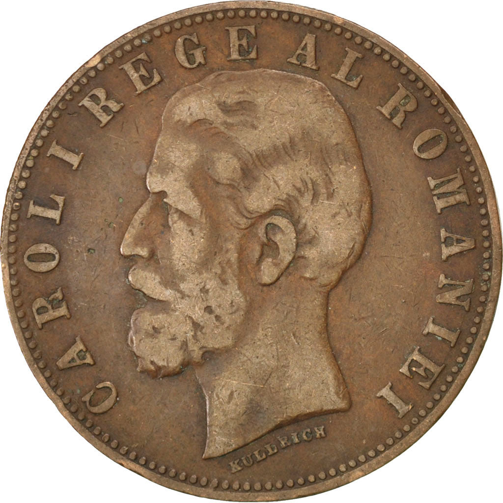 Romania, Carol I, 5 Bani, 1882, MB+, Rame, KM:19