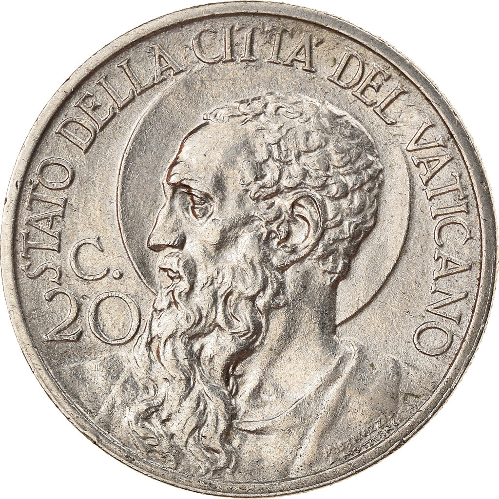 Münze, Vatikanstadt, Pius XI, 20 Centesimi, 1934, Roma, VZ, Nickel, KM:3