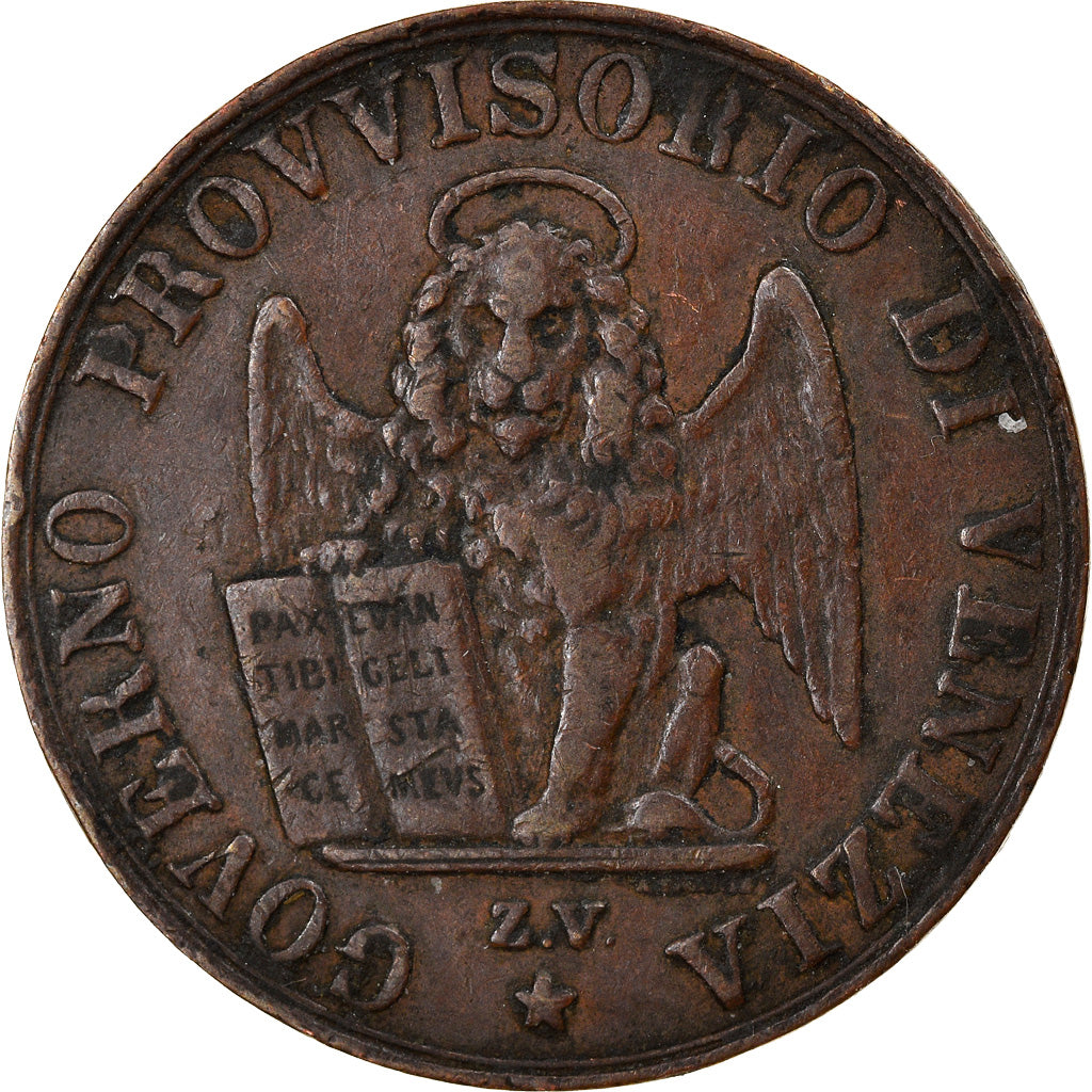 Coin, Italy, 5 Centesimi, 1849, Venezia, VF(30-35), Copper, KM:c.183