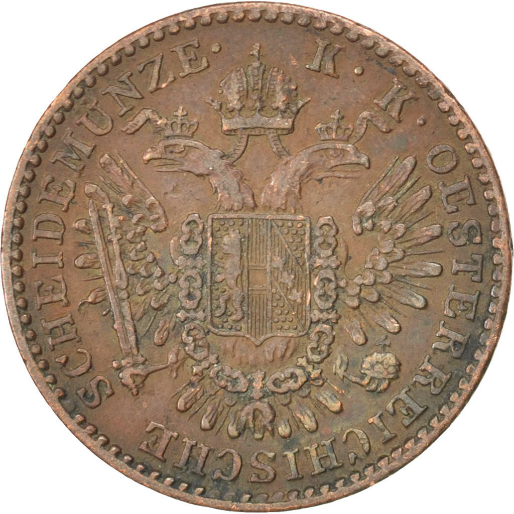 Moneta, Austria, Franz Joseph I, 1/2 Kreuzer, 1851, Kremnitz, BB, Rame, KM:2181