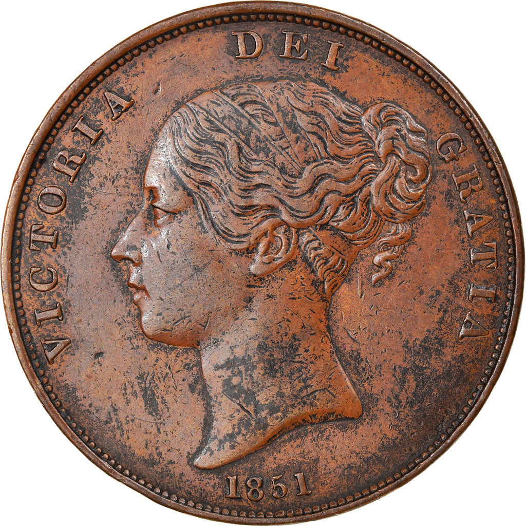 Monnaie, Grande-Bretagne, Victoria, Penny, 1851, Londres, TTB, Cuivre, KM:739