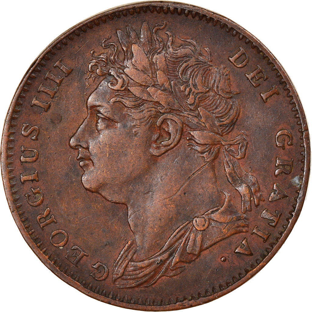 Münze, Großbritannien, George IV, Farthing, 1825, SS+, Kupfer, KM:677
