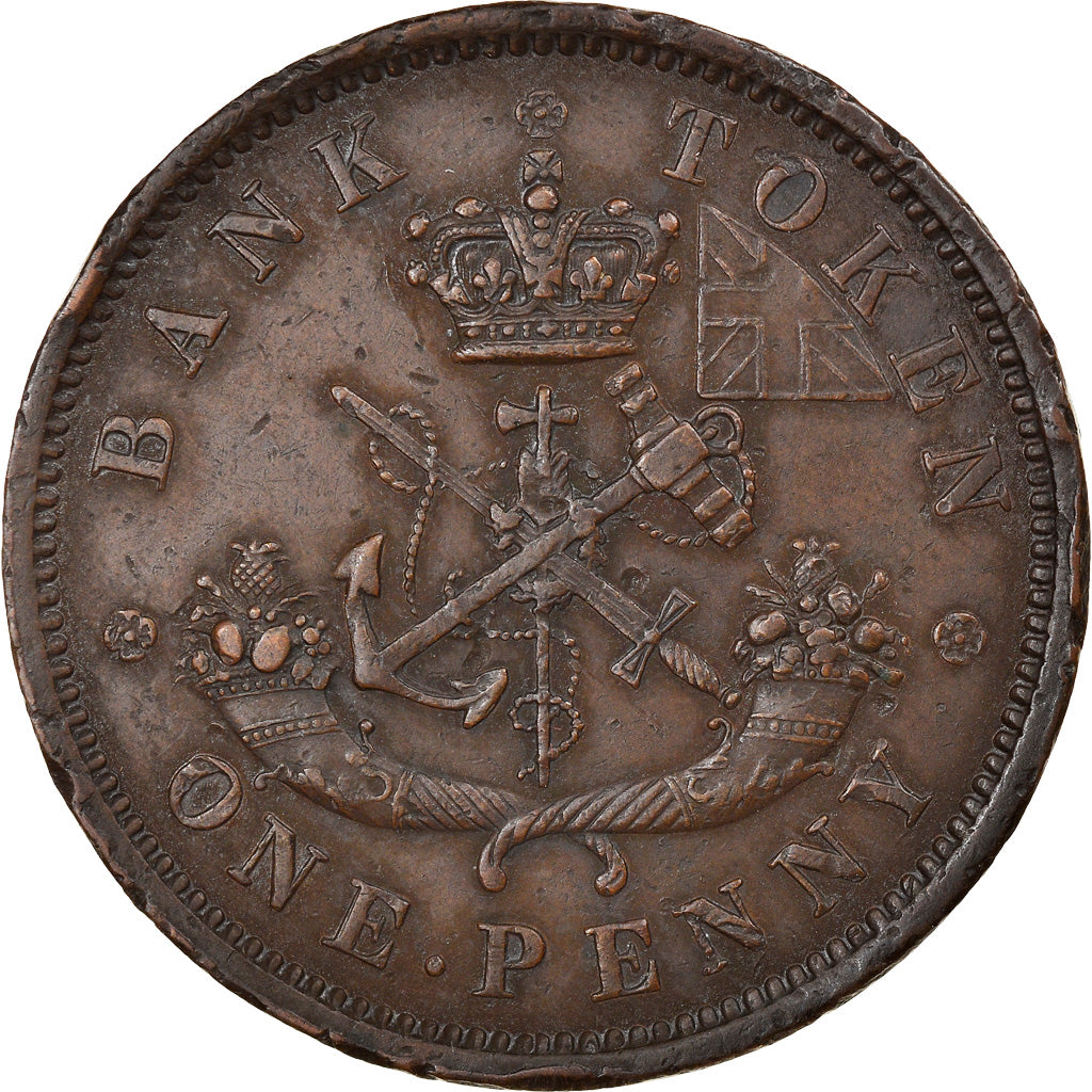 Monnaie, Canada, UPPER CANADA, Penny, 1857, Royal Canadian Mint, TTB+, Cuivre