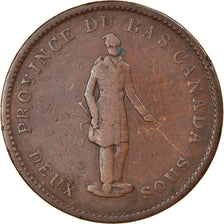 Moneta, Canada, LOWER CANADA, 2 Sous, PENNY, 1837, Soho Mint, Birmingham