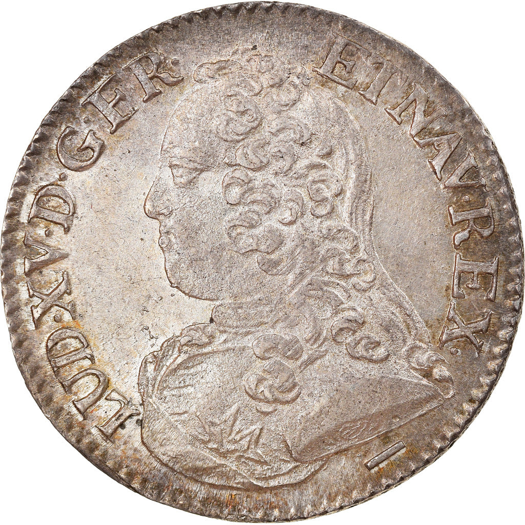 Coin, France, Louis XV, 1/5 Écu aux branches d'olivier, 24 Sols, 1/5 ECU, 1728