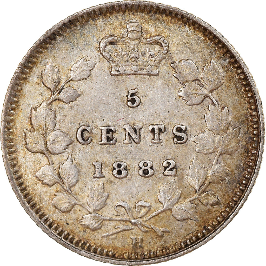 Moneta, Canada, Victoria, 5 Cents, 1882, Royal Canadian Mint, BB+, Argento, KM:2