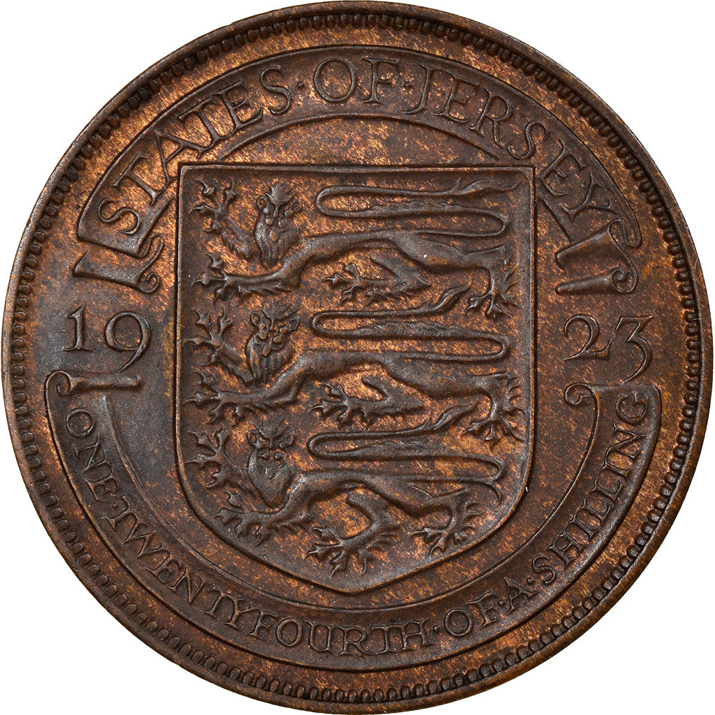 Coin, Jersey, George V, 1/24 Shilling, 1923, EF(40-45), Bronze, KM:13