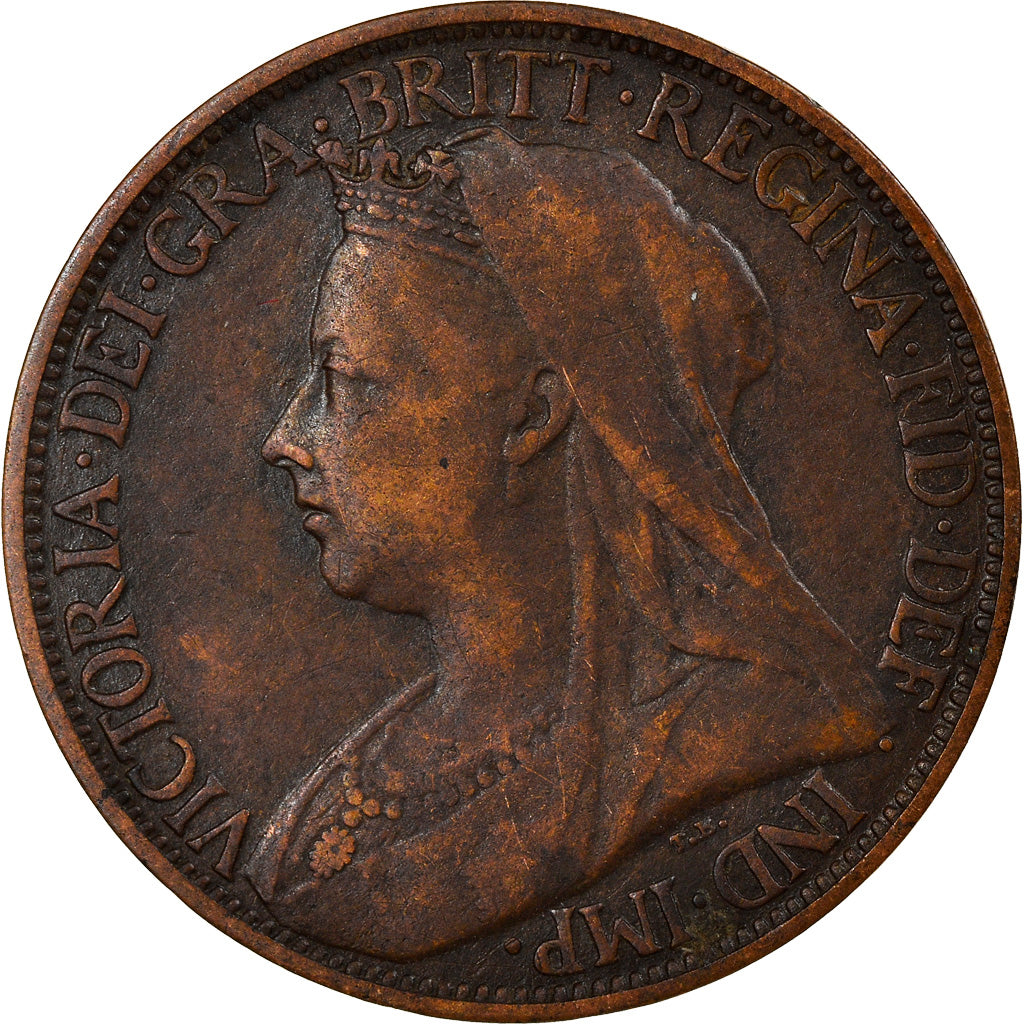 Coin, Great Britain, Victoria, Farthing, 1901, EF(40-45), Bronze, KM:788.2