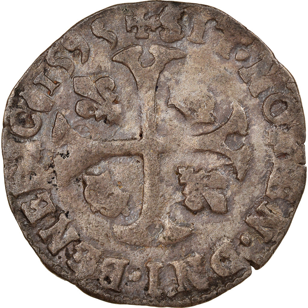 Moneda, Francia, Henri IV, Douzain, 1595, Bordeaux, MBC, Vellón, Sombart:4420